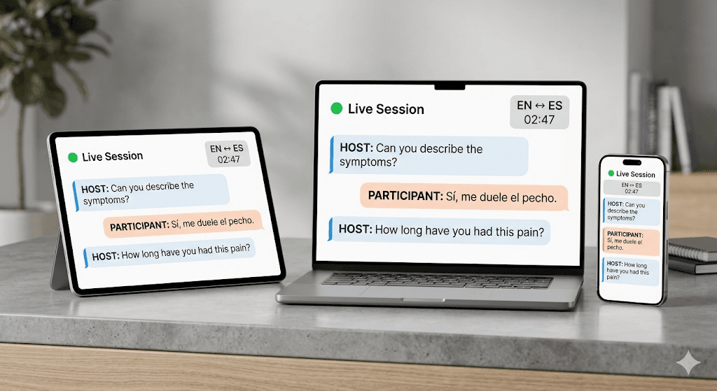 Efatha Live Session on tablet, laptop, and phone